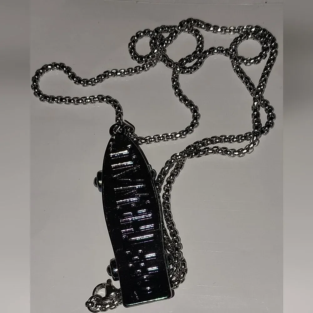 Retro unisex colorful skateboard Necklace
